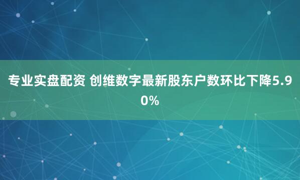 专业实盘配资 创维数字最新股东户数环比下降5.90%